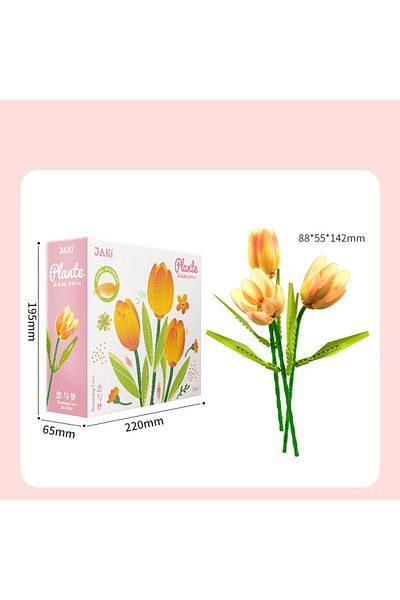 JAKI With Box Plant Series Imitated Eternal Flower Tulip Diy Bouquet Home Decoration Girl Building B