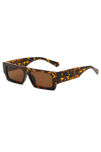Choice show as picture leopard brown Retro Square Sunglasses Fashion Small Frames Men Women Shades Rectangl