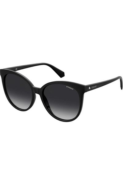 Polaroid Ochelari de soare polarizați pentru femei Pld 4086/s 807wj, negri, lentile tip ochi de pisică, 57 mm
