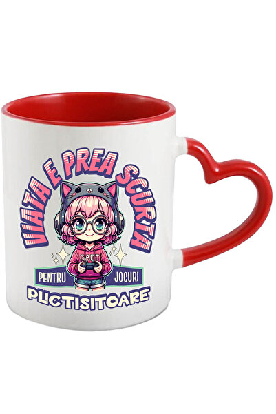 StoryGift Romania Cana Cu Fata Cu Par Roz Stil Anime Palarie Pisica Maneta Jo...