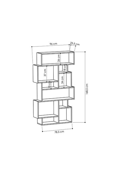 Mourah Home Karmato Modern Bookcase Display Unit Ancient White