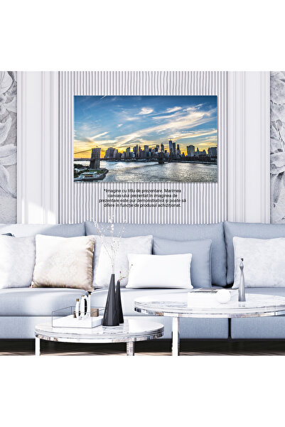 StoryGift Romania Tablou Canvas Manhattan La Apus, Pod Brooklyn, Oras, Panorama Urbana, Dramatic. 2933