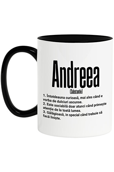 StoryGift Romania Cana Cu Numele Andreea, si Mesaj Amuzant, Curioasa, Sociabi...