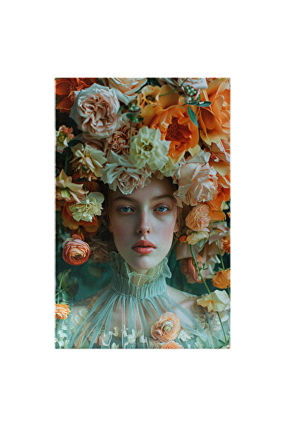 StoryGift Romania Tablou Canvas: Machiaj Impecabil, Ten Curat, Coroană Din Fl...