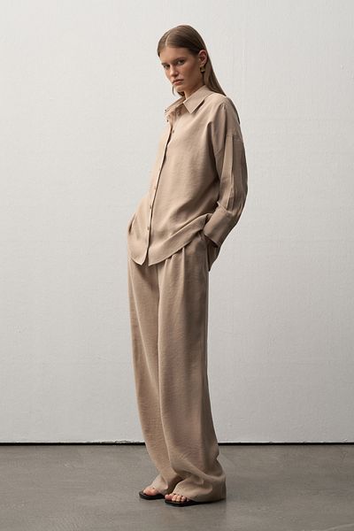 Mathilda By Çiğdem Bilici Women's Mink Lora Oversize Shirt
