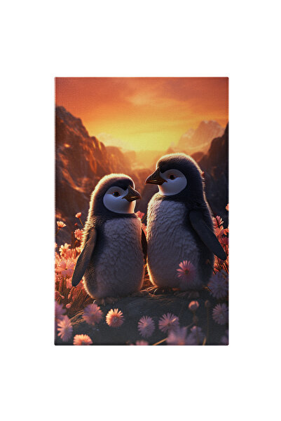 StoryGift Romania Tablou Canvas: Pereche De Pinguini Indragostiti Intr-un Loc...