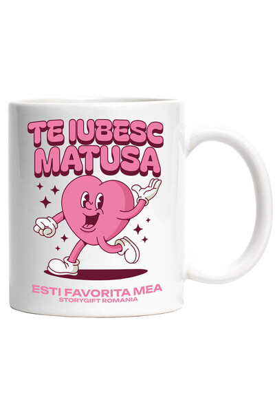 StoryGift Romania Cana Cu Inima Zambitoare Cu Mana In Aer Valentine's Day Dra...