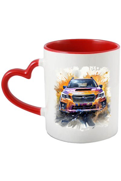 StoryGift Romania Cana Cu Subaru, Masina, Brand, Viteza, Acuarela, Ilustratie...
