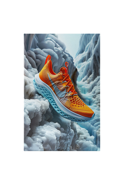 StoryGift Romania Tablou Canvas Adidas Sport Nike De Culoare Portocalie - Rezistență Între Valuri De Gheață , Pic