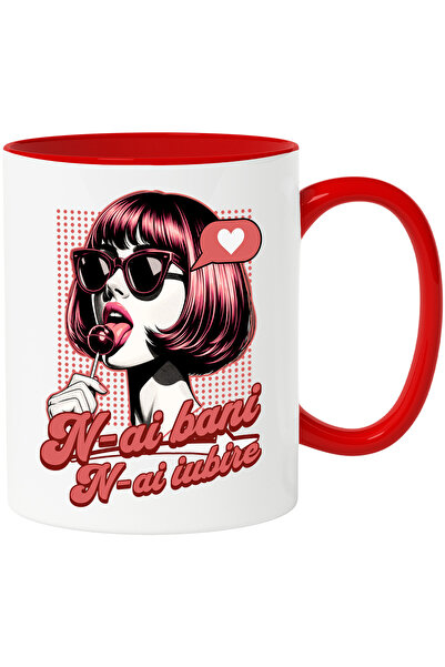 StoryGift Romania Cana Fata Cu Acadea Retro Text N-ai Bani N-ai Iubire, 330ml...