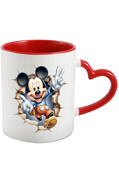 StoryGift Romania Cana Cu Mikey Mouse, Gaura, Zid, Disney, Personaj, Multicolor 330 Ml, Ceramica C, Cu Maner Inim Stg