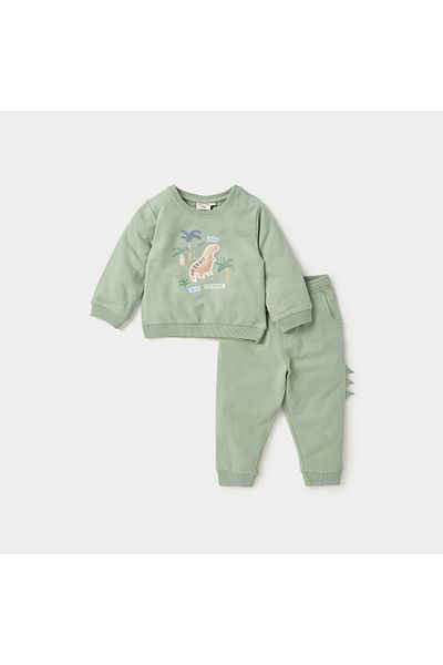 Juniors Dinosaur Applique Sweatshirt and Joggers Set