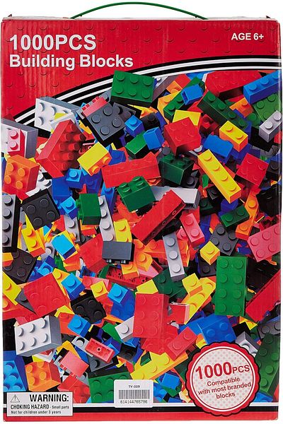 Yelajoy 1000-piece children's construction engineering building block toy set, free to build, various colors