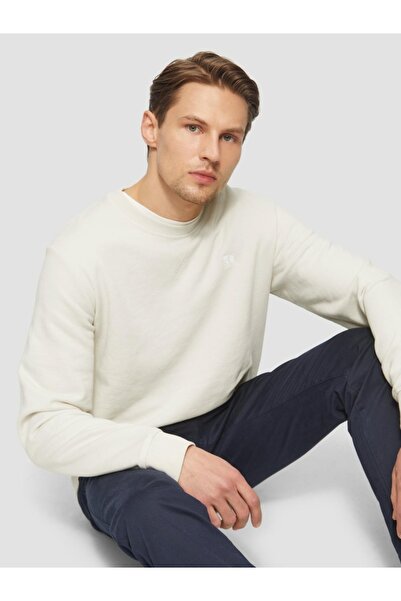 s.Oliver Men's simple blouse made of cotton and viscose blend, Regular fit, Cream, L