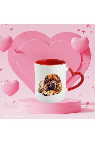 StoryGift Romania Mug with a furry Chow Chow dog | illustration | sleeps shower | fatigue | night , With ,STG