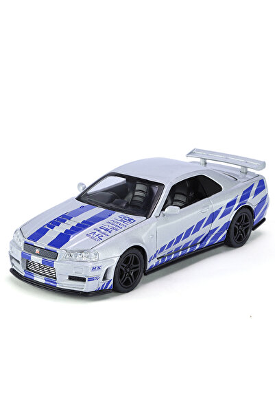 Choice Silver 1:32 Nissan Skyline GTR R34 JDM Racing Car Toy Model Diecast Me...