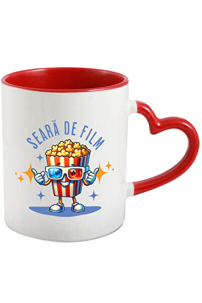 StoryGift Romania Cana cu Cutie De Popcorn Cu Ochelari 3D Film Seara de Distractie Copii Familie, , Cu Maner Inim STG
