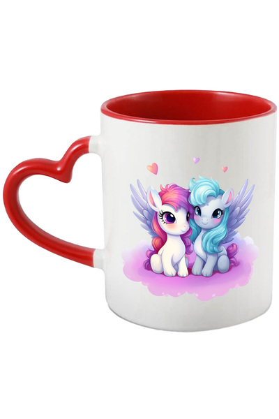 StoryGift Romania Cana Cu 2 Unicorni | Ilustratie | Inimioare | Norisori | Im...