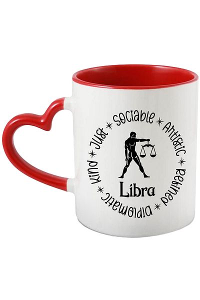 StoryGift Romania Mug with Libra zodiac sign, illustration, zodiac sign, astrology, symbol, sign, sociable, a, With ,STG