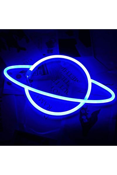 fulina Blue LED Neon Light, Acrylic LED + Silicone Strip, Battery or USB Powered, Suitable for Room