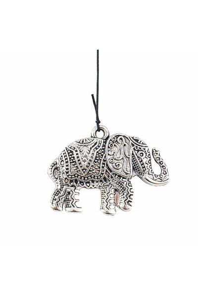 PUFO Clopoțel de vânt cu 6 tuburi sonore metalice pentru casă sau grădină, model de elefant Feng-Shui