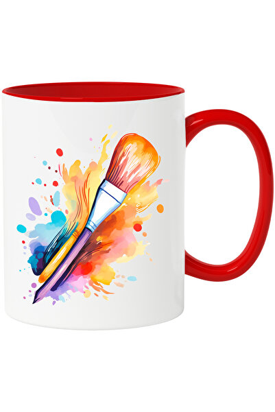 StoryGift Romania Cana Cu O Pensula | Ilustratie | Pete De Culoare | Arta Abs...