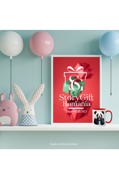 StoryGift Romania Mug with a Panda bear with his mouth hanging open | illustration | shocked | amazed |, With ,STG.