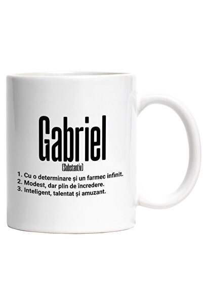 StoryGift Romania Cana Cu Numele Gabriel, Determinare, Modest, Inteligent, Am...