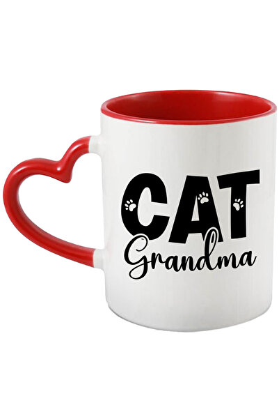 StoryGift Romania Cana Cu Labute Pentru Bunicutele Iubitoare Si Crescatoare De Pisici - Animale De, Cu Maner Inim Stg