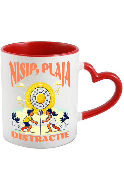 StoryGift Romania Cana cu Jucatori De Volei Plaja Tropocala text Nisip Plaja,...