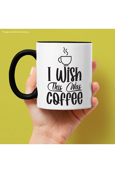 StoryGift Romania Mug for coffee lovers with the message "I wish this was coffee" with M, Cu