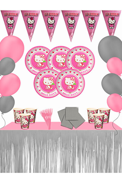 snowparty Set de ornamente pentru petrecerea de aniversare Hello Kitty, cu fu...