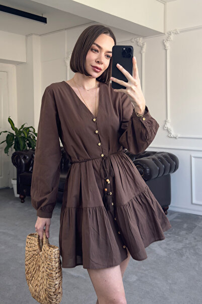 MAGARDE فستان فوال فارانلي - بني