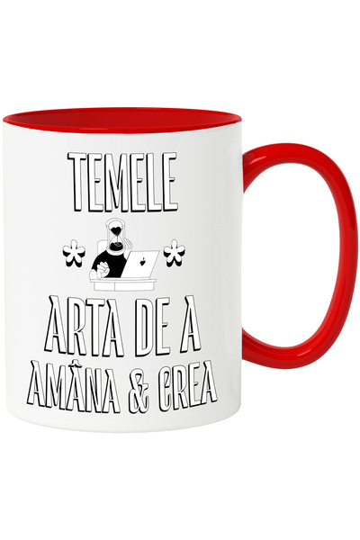 StoryGift Romania Cana Teme_ Arta de a amana si crea scoala , 330ml, Ceramic ...