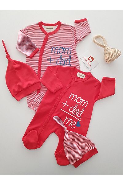 ilkimbebe Mom Dad Me 2 Pack Baby Rompers