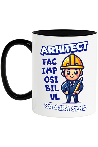 StoryGift Romania Cana Arhitect Fac Imposibilul Sa Aiba Sens, 330ml, Ceramica...