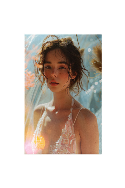 StoryGift Romania Tablou Canvas Adevărul Din Privirea Femeii Ce Captivează Sensibilitatea Unei Mirese , Pictura D