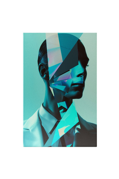 StoryGift Romania Tablou Canvas Om Ce Are Fața Înlcouită De Forme Geometrice ...