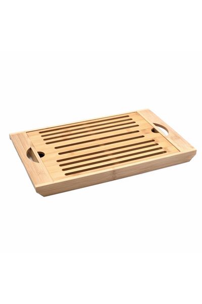 PUFO Bamboo Bread Slicer With Tray, 37 X 22 Cm