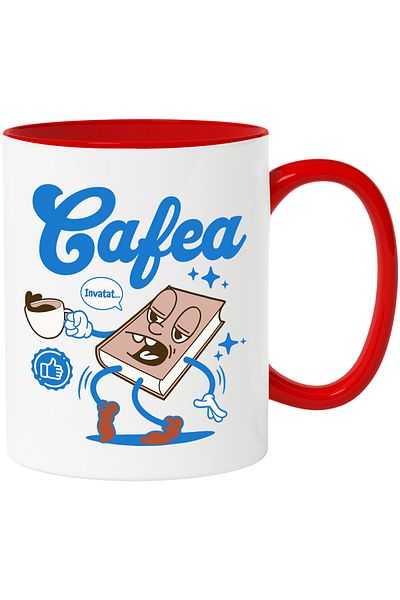 StoryGift Romania Mug with Book Exhausted with Coffee Mug Learned, Faculty, Ceramic, 330ML, with, with, STG