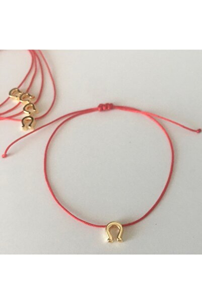 bygüneşaccessories Altın Kaplama At Nalı Objeli Floş Ip Şans Bilekliği