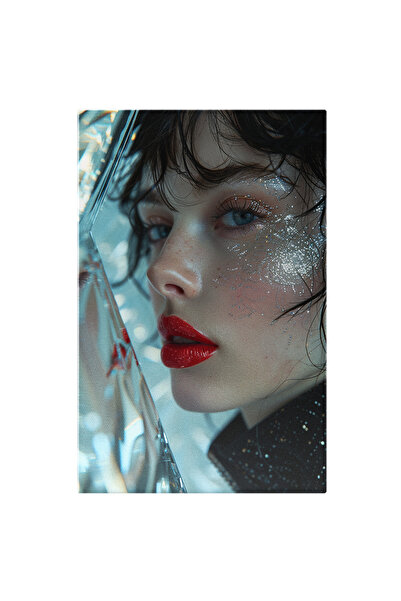 StoryGift Romania Tablou Canvas Misterul Tinerei Brunete Din Oglindă Privirea...