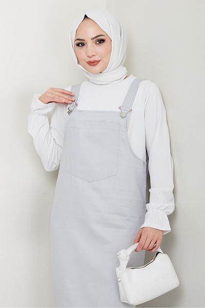 Bestenur Gavin Pocket Gabardine Gilet 1404 - Γκρι
