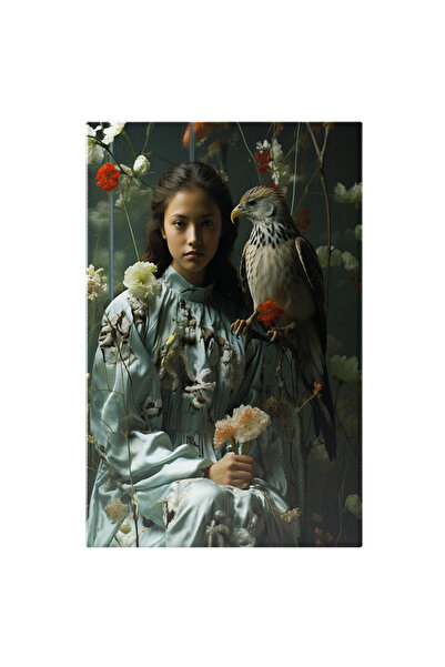 StoryGift Romania Tablou Canvas: Portretul Unei Fete Cu Rochie De Epoca - Pas...