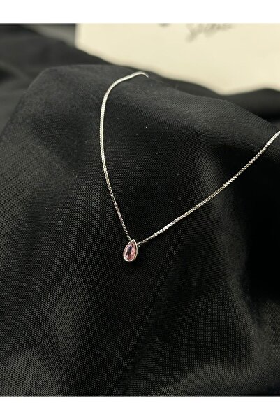 Işıltı Silver 925 Gümüş | Damla Taşlı Minimal Kolye