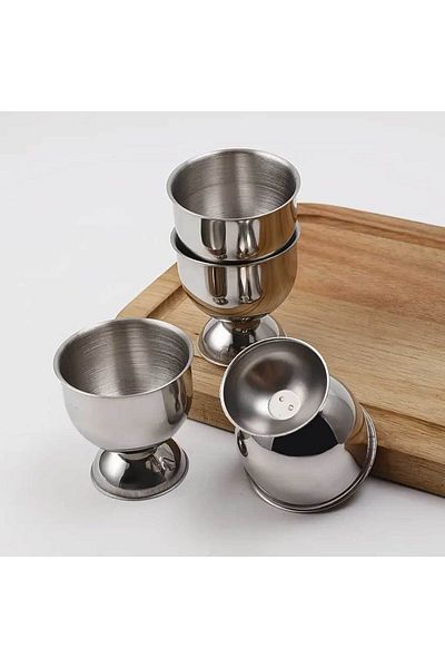 Reyo 4Pcs Stainless Steel Goblet Egg Holder, Goblet Egg Cup Hotel, Restaurant