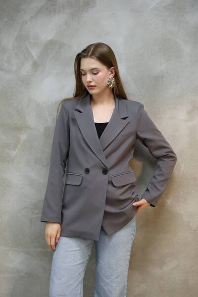 ZF BUTİK Women's Single Button Blazer Jacket