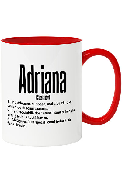 StoryGift Romania Cana Cu Numele Adriana, Si Mesaj Amuzant, Curioasa, Sociabi...