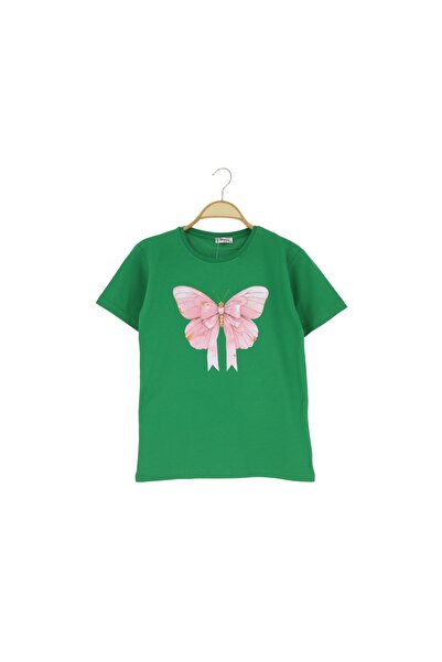 Atabay Kids ATABAY 109-04-25 تي شيرت بناتي بطبعة فراشة 12/16 سنة