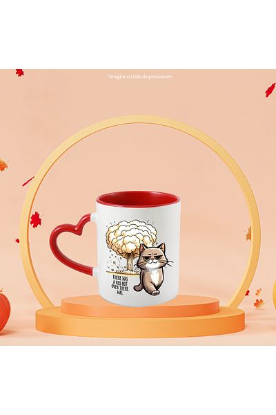 StoryGift Romania Mug with a kitten that caused an explosion with the message "There was a red dot ov, Cu,STG .
